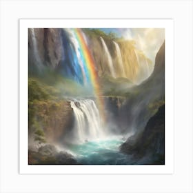 Rainbow Over Waterfall 1 Art Print