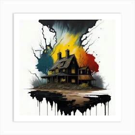 Colored House Ink Painting (104) Art Print