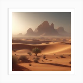 Sahara Countryside Peaceful Landscape Perfect Composition Beautiful Detailed Intricate Insanely De (28) Art Print