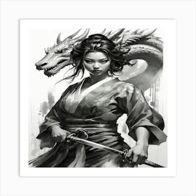 Samurai Girl Art Print