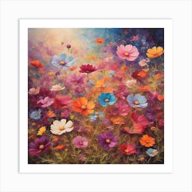 Cosmos meadow 1 Art Print