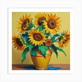 Sunflowers In A Vase Art Print