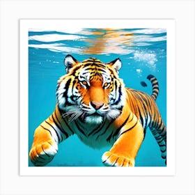 Swimming Tiger Art Print