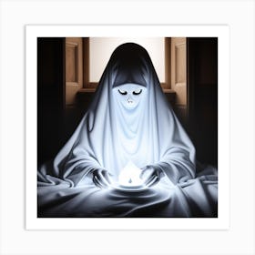 Ghost With Candle Art Print