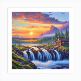 Landscape Painting Hd Hyperrealistic 13 Art Print