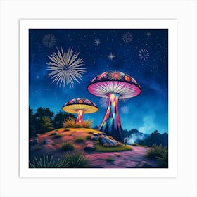 Mushroom Forest 3 Art Print