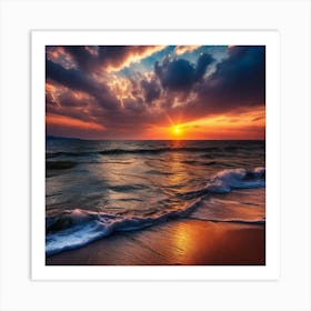 Sunset At The Beach 462 Art Print