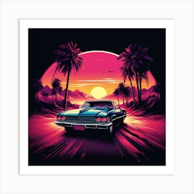 Retro Car Art Print