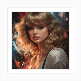 a portrait of a beautiful taylor swift, art by lois van baarle and loish and ross tran and rossdraws and sam yang and samdoesarts and artgerm and saruei, digital art, highly detailed, intricate, sharp focus, Trending on Artstation HQ, deviantart, unreal engine 5, 4K UHD image Art Print