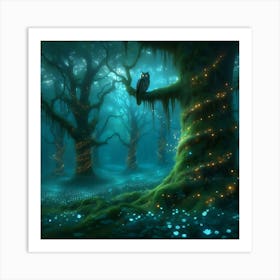 Owl In The Forest 6 Art Print