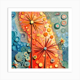 Abstract Flowers Art Print