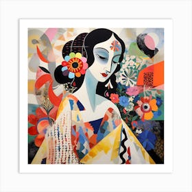 Abstract Asian Woman Art Print