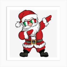 Dubbing Santa With Italy Flag Christmas Art Print