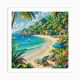 Beach Scene Art Print