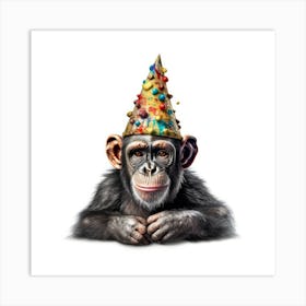 Birthday Chimp 2 Art Print