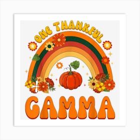 One Thankful Gamma Rainbow Thanksgiving Family Matching Art Print