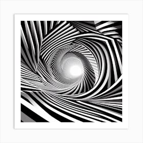 Black and white optical illusion 10 Art Print