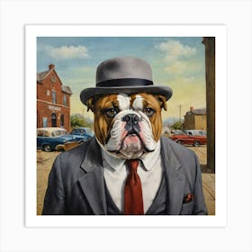 Bulldog In A Suit Art Print