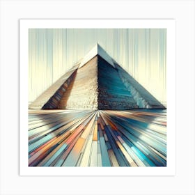 Line Art Color Drawing Great Pyramid Of Giza 2 Art Print