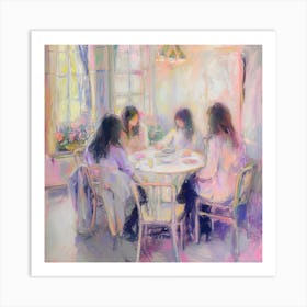 Four Women At A Table Art Print