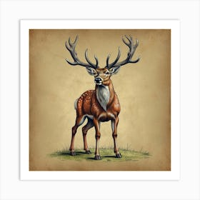 Deer Illustration 1 Art Print