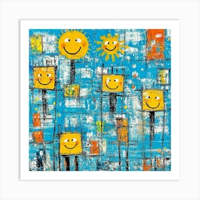 Smiley Faces Art Art Print