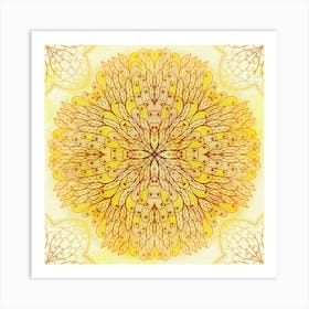 Hand Drawn Floral Mandala 12 Art Print