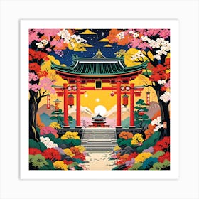 NEW YEAR'S JAPANESE SHRINE Art Print