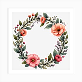 Floral Wreath 12 Art Print