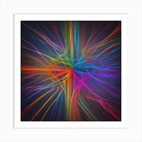 Abstract Colorful Lines 3 Art Print