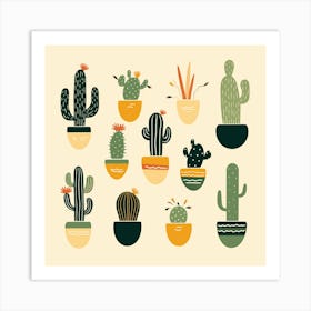 Cactus Set Art Print