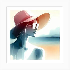 Woman In A Hat 13 Art Print