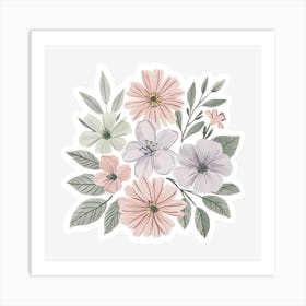 Flowers And Leaves 2 Art Print