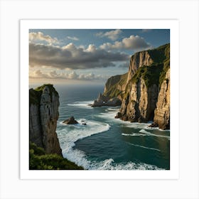 Cliffs At Sunset 1 Art Print