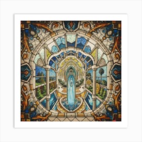A wonderful artistic painting on stained glass 10 Art Print