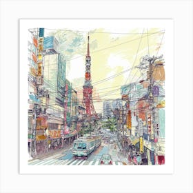 Tokyo Skyline Art Print