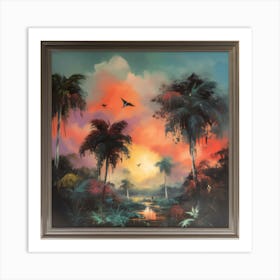 Sunset In The Jungle 2 Art Print