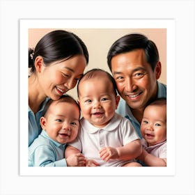 Asian Family Portrait Art Print