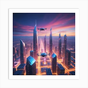 Futuristic Cityscape 35 Art Print