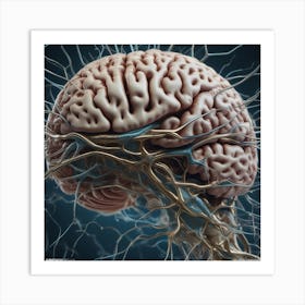 Brain With Nerves 2 Art Print