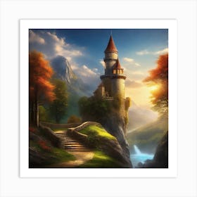 Castle In The Mountains 5 Art Print