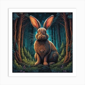 Rabbit In The Woods 38 Art Print