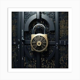 Padlock On A Door 1 Art Print