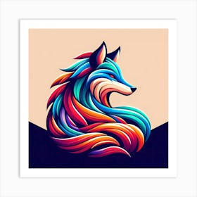 Colorful Fox 2 Art Print