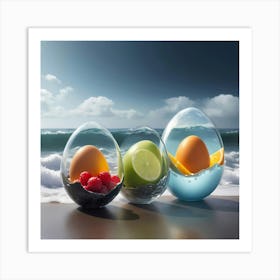 Three Eggs On The Beach Art Print