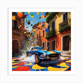 'Cars And Balloons' Art Print