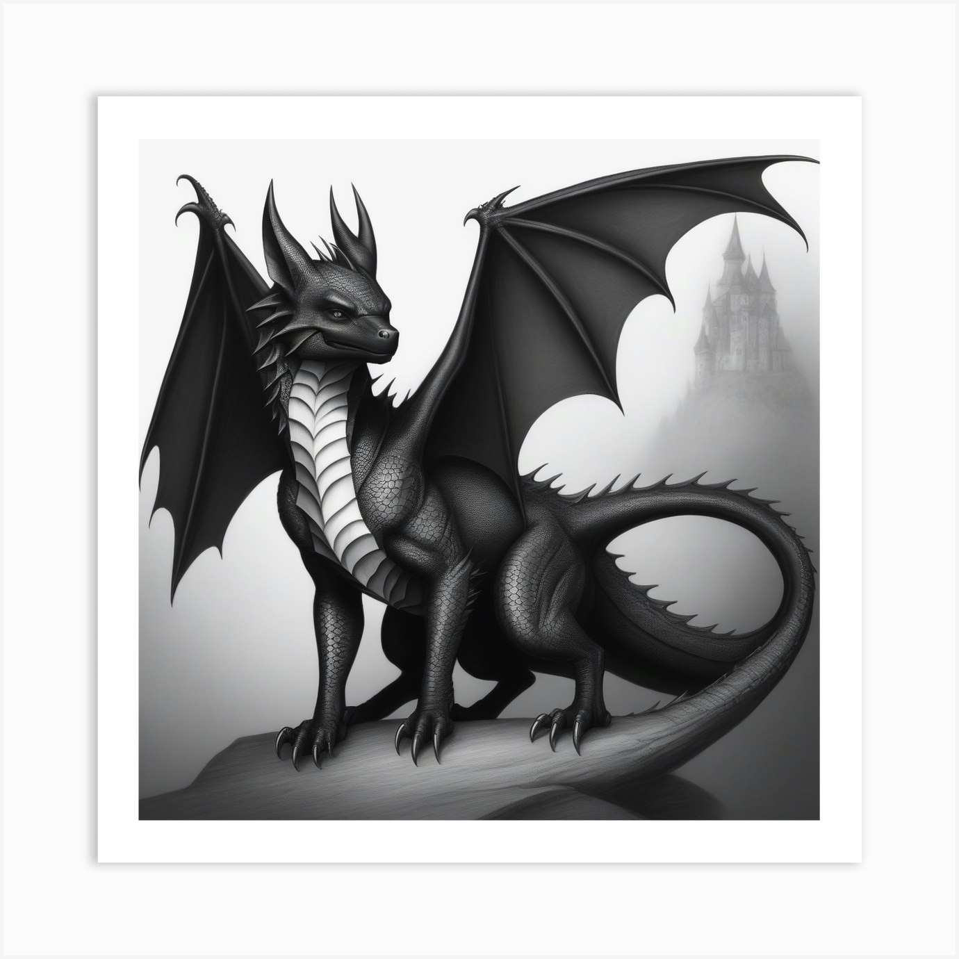 Black Bat Dragon 2 Art Print