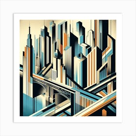 Abstract Cityscape Art Print