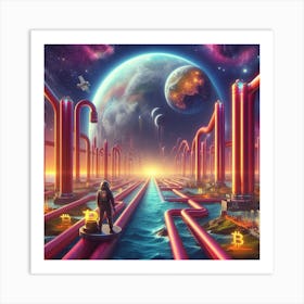 BTC pipelines to Earth Art Print