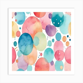 Watercolor Polka Dots Art Print